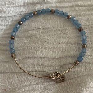 Alex and Ani Sky Blue Beaded Bracelet with Silver Accents